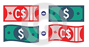 Canadian and American Dollar Exchange rate