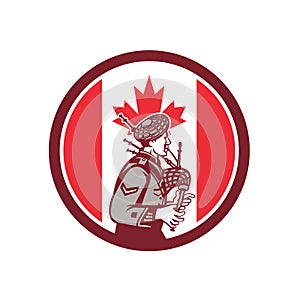 Canadian Bagpiper Canada Flag Icon