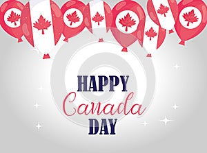 Canadian balloons of happy canada day vector design