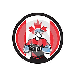 Canadian Baseball Pitcher Canada Flag Icon