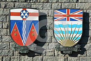 Canadian coats of arms for Yukon And BC.