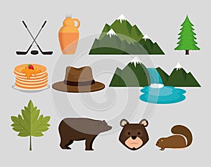 Canadian culture set icons