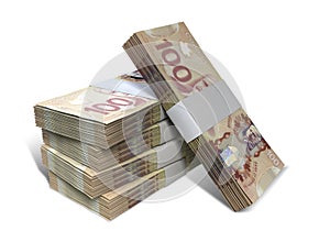 Canadian Dollar Notes Bundles Stack