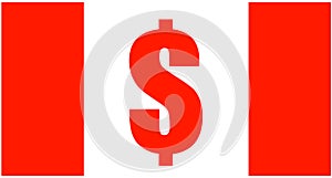 Canadian Dollar Sign Flag