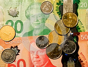 Canadian Dollars and Coins