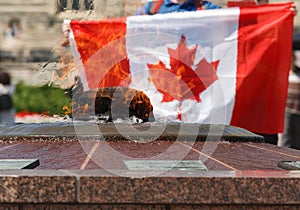 Canadian Flag at Centennial Flame