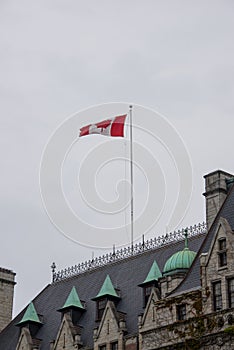 Canadian flag, Fairmont Empress Hotel, Victoria, Canada