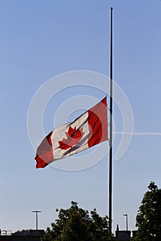 Canadian Flag Half Mast