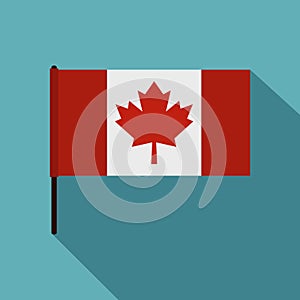 Canadian flag icon, flat style