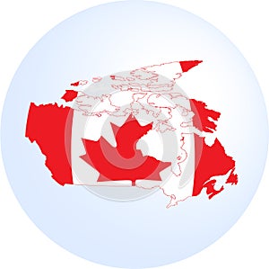 Canadian flag and map