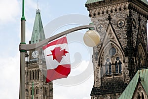 Canadian Flag on Parliament Hill - Ottawa - Canada