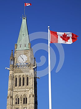Canadian Flag and Parliament photo