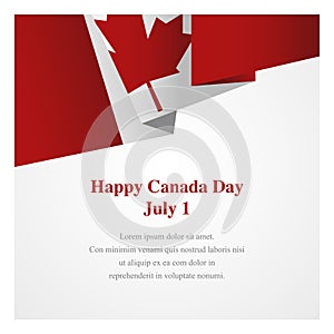 Canadian flag in pop art style with text Happy Canada Day photo