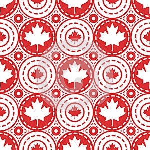 Canadian Flag themed maples leaves red pattern