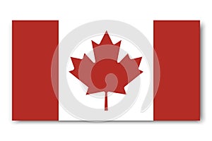 Canadian flag. Vector icon of red maple leaf. An exact image of the symbol of Canada. Patriotic Badge Toronto