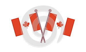 Canadian flags. Official Canada Flag With Original Color. Happy Canada Day poster. Vector illustration