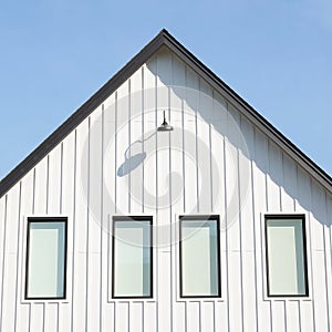 Canadian Home House Exterior Details White Board Batten Siding photo