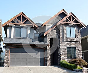 Canadian House Design Home Exterior Black Front View Siding