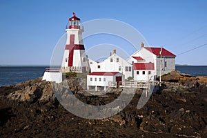 Canadian Lighthouse with Painted Cross on Campobello Island