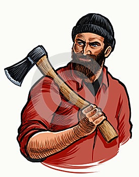 Canadian lumberjack with axe