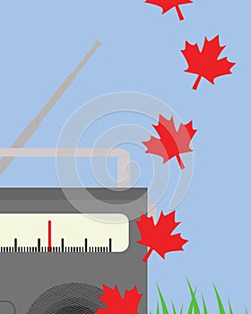 Canadian maple leaf as radio tunes