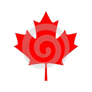 Canadian maple leaf vector icon. Red maple leaf