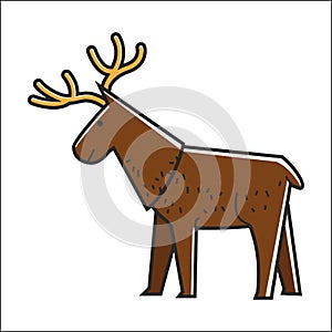 Canadian moose elk vector isolated Canada traditional animal symbol