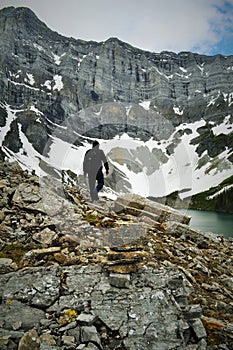 Canadian nature - man siluette, who explores mountains