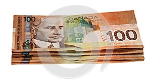 Canadian one hundred dollar bills