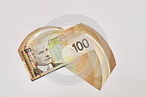 Canadian one hundred dollar bills