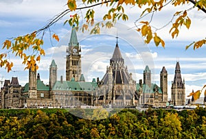 Canadian Parliament Buildings in autumn, Ottawa, Canada