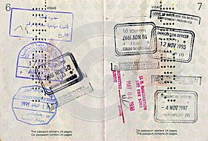 Canadian Passport with Stamps