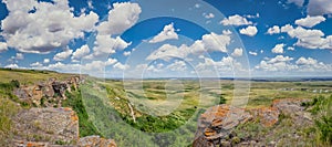 Canadian Prairie at Head-Smashed-In Buffalo Jump in Southern Alberta, Canada photo