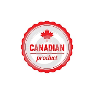 Canadian product label. Vector illustration decorative design