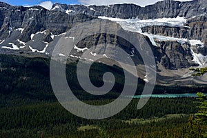 Canadian Rockies . Crowfoot Glacier and Bow Lake