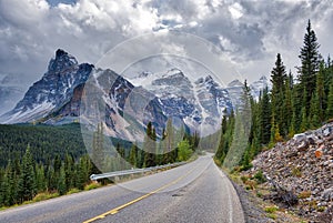 Canadian Rockies snowing