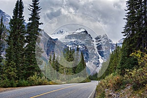 Canadian Rockies snowing