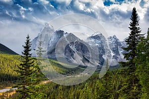 Canadian Rockies snowing