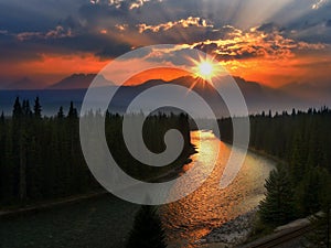 Canadian Rockies Sunset, Banff National Park