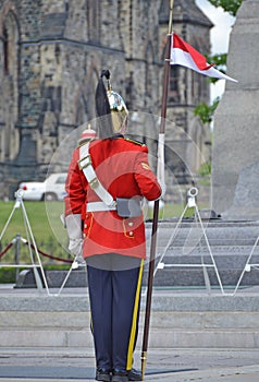 Canadian soldier on guard