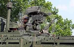 Canadian Soldier In Tank In K-Days Parade