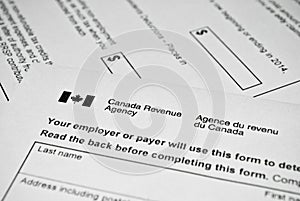 Canadian tax form.