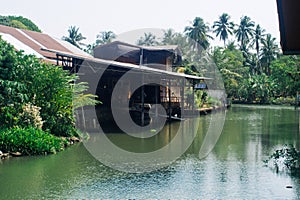 Canal amphawa and old house