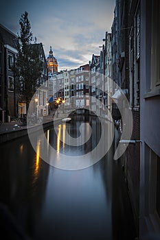 Canal in Amsterdam, early morning