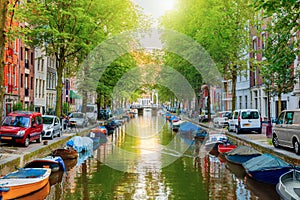 Canal in Amsterdam photo