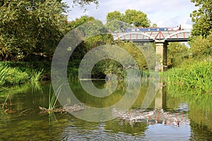 Canal aqueduct crossing over river