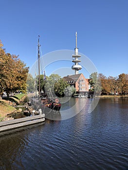 Canal around the old town of Emden