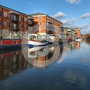 Canal basin Worcester uk photo