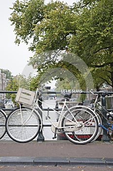 Canal with Bike, Amsterdam, Holland