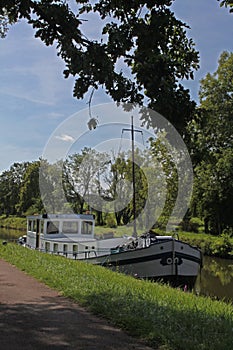 A Canal boat on the Canal du Nivernais